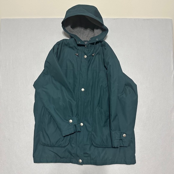 Eddie Bauer Jackets & Blazers - Eddie Bauer Womens Green Hooded Parka Jacket Fleece Lined Hiking Vintage Style